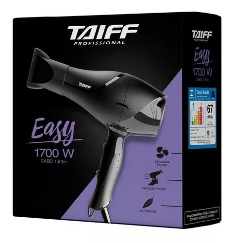 Secador De Cabelos Motor Ac Profissional Easy 1700w Taiff Cor Preto 110V