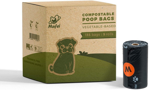 Mufei Biodegradable Poop Bags, Large Dog Waste Bags For...