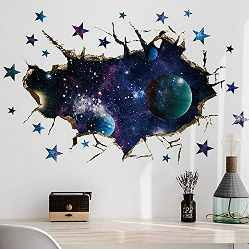 Pegatinas 3d Para Decoración De Pared, Diseño De Galaxia Esp