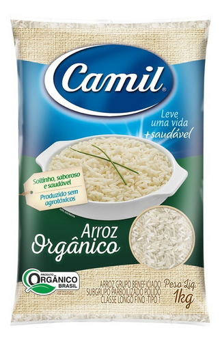 Arroz Parboilizado Tipo 1 Orgânico Camil Pacote 1kg