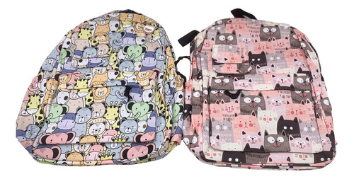 Mochila Escolar Infantil Con Bolsillos Frontales Y Laterales