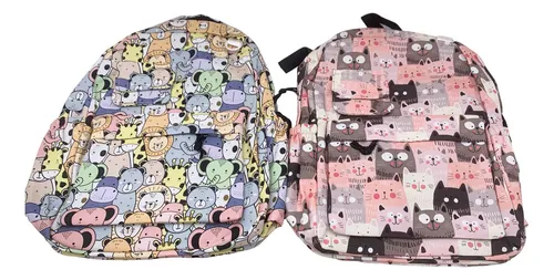 Mochila Escolar Infantil Con Bolsillos Frontales Y Laterales