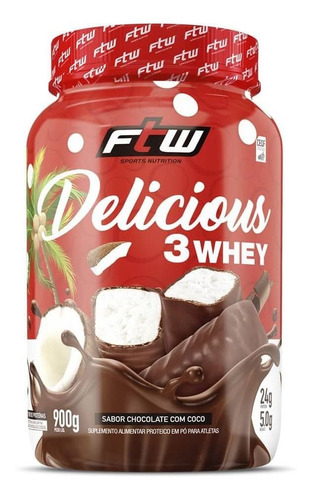 Delicious 3 Whey - 900g Chocolate Com Coco - Ftw