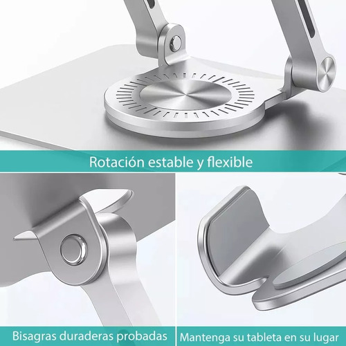 Base De Soporte Ajustable Plegable Giratorio 360 Para Tablet