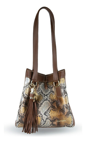 Bolso Cuadra Para Dama En Piel Genuina De Pitón Bod2hph Miel Dorado Miel