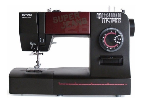 Máquina de coser recta Toyota Super Jeans J26 portable negra 220V - 240V