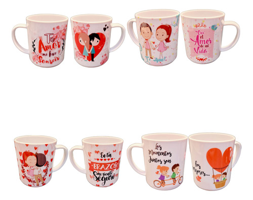Taza Decorativa Hermosa + Frasco Feliz Dia San Valentin