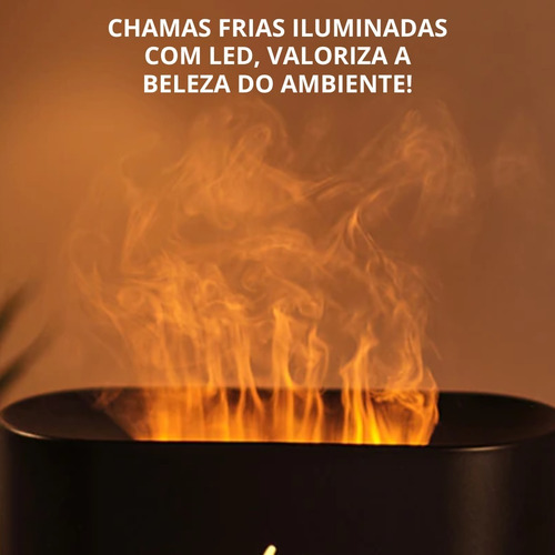 Difusor Umidificador Lareira Chama 3d Névoa Aromaterapia Led