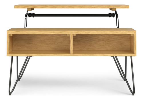 Mesa Auxiliar Rectangular Industrial Pequeña Roble 91 Cm