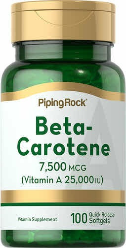 Beta-caroteno 7,500 Mcg-c/vita A X 100 Softgels Piping Rock