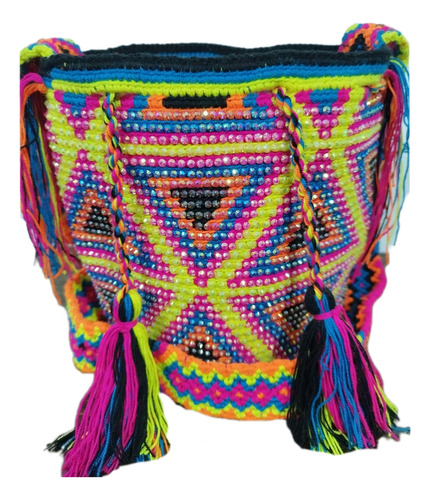 Mochilas Wayuu Originales Piedreria Mediana Bolsos 