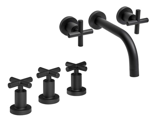 Griferia Lavatorio Pared Bidet Peirano Black Velvet P