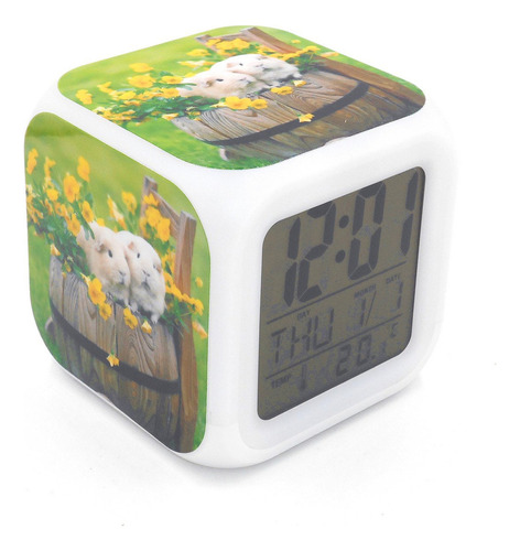 Bofy Reloj Despertador Led Con Diseño De Conejillo De Indias