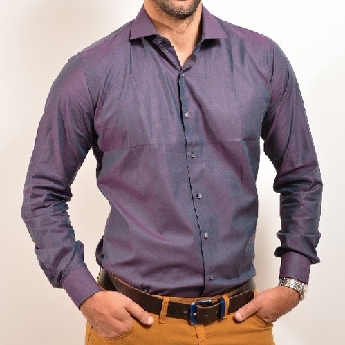 Imagen 2 de 2 de Camisa De Vestir Slim Fit Asombrus Hombres Altos