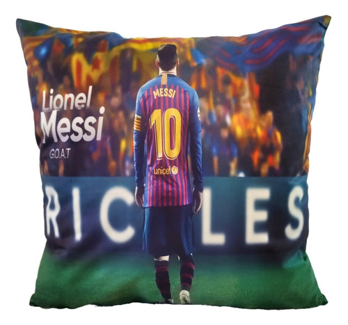 Cojín Almohada Felpa 45x45 Cm De Lionel Messi Barcelona