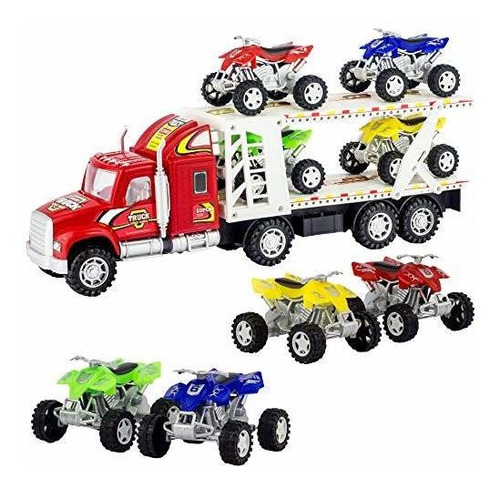 Atv Hauler Big Rig Toy Truck 1 48 Scale Auto Carrier Tr...