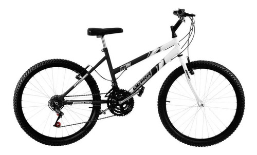 Bicicleta  de passeio Ultra Bikes Bike Aro 24 bicolor 18 marchas freios v-brakes cor preto/branco