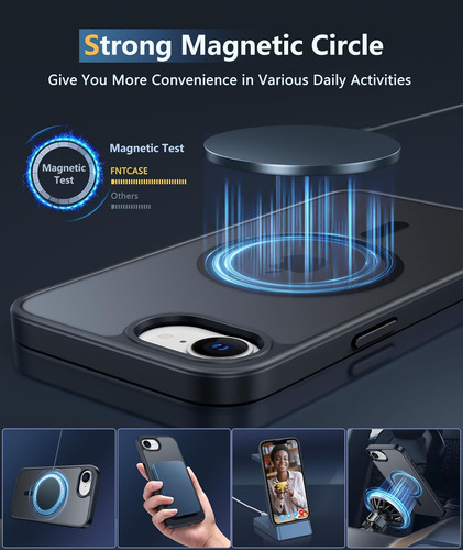 Funda Magnética Translúcida Para iPhone 16e 16 Pro/plus/pro Max 16 | Resistente A Caídas Militares | Funda Delgada Antideslizante Mate