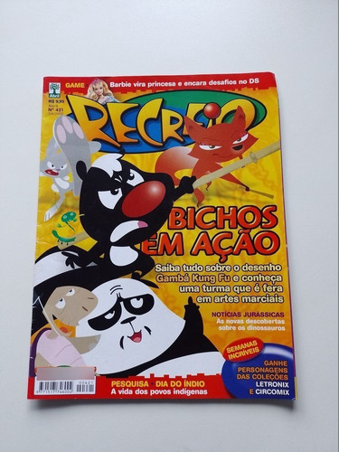 Revista Recreio  421 Bichos Em Ação Gambá Kung Fu S632