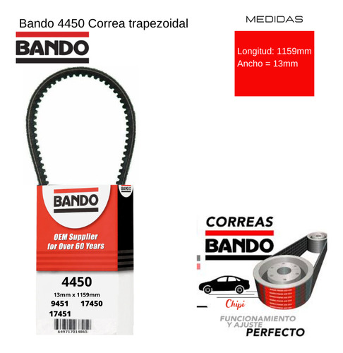 Correa Aire Acond  Dodge Ram 1500 5.9l V8 360ci 1995 1996