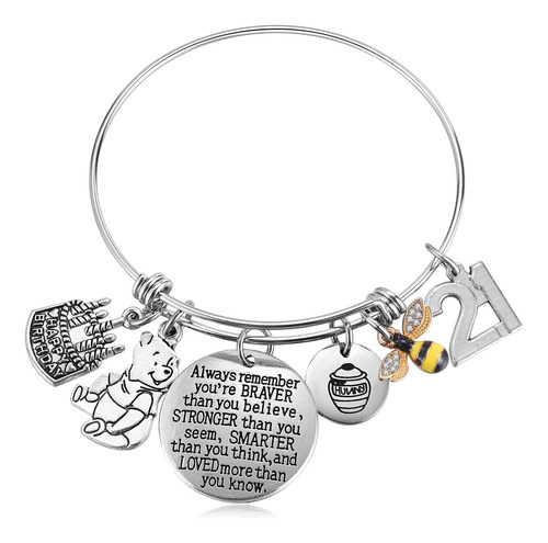 Pulsera Con Dijes De Winnie The Pooh De 21 Cumpleaños, Regal