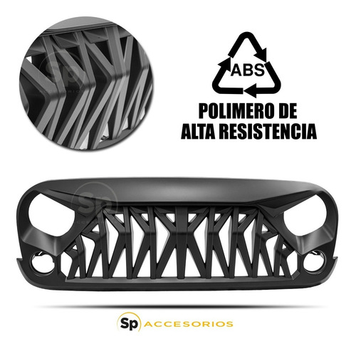 Parrilla Angry Shark Jeep Wrangler Jk 2007-2017