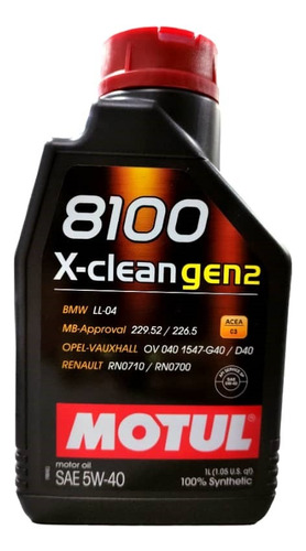 Aceite Motor Sintético Motul X Clean Gen 2 5w40 8100 1lt