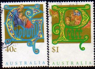 Australia Serie X 2 Sellos Navidad = Santa Familia Año 1993 