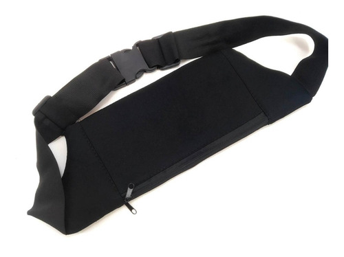 Imagen 4 de 9 de Riñonera Neoprene 3 Cierres Negra 11 X 22 Cm Running Bike