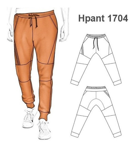 ( Moldes De Ropa)  Pantalon Babucha Hombre 1704
