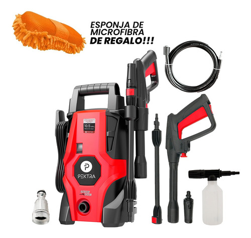 Imagen 5 de 10 de Hidrolavadora eléctrica Pektra PK100-1700 de 1700W con 110bar de presión máxima 220V