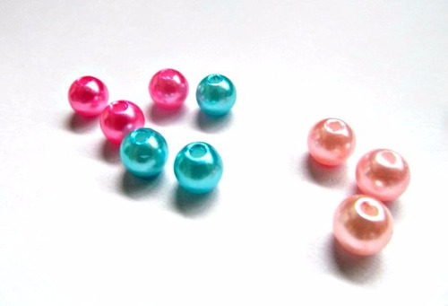 200 Perlas 6mm Colores Para Confeccionar Bijou Agujereadas