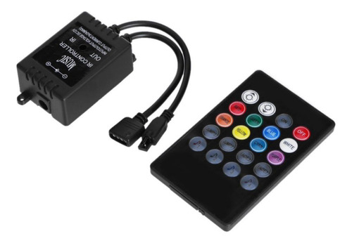 Controladora Led Rgb Audio Ritmica Control Remoto Ir 12v 24v