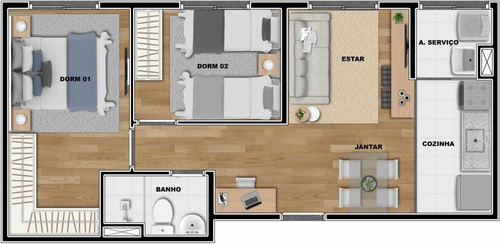 Imagem 4 de 12 de Apartamento 2 Dormitórios A Venda Em Obras