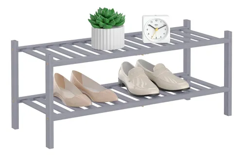 Rongjia Zapatero De Bambu Natural De 2 Niveles, Estante De A