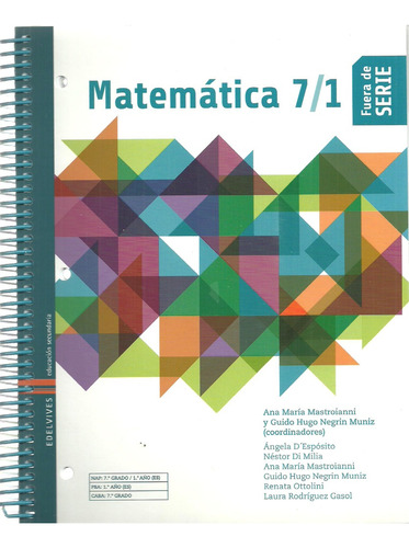 Matematica 7/1 - Fuera De Serie - Edelvives