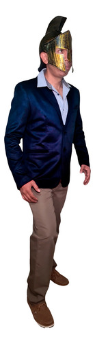 Saco Blazer Suede (tipo Gamuza) Color Azul Marino; Slim Fit