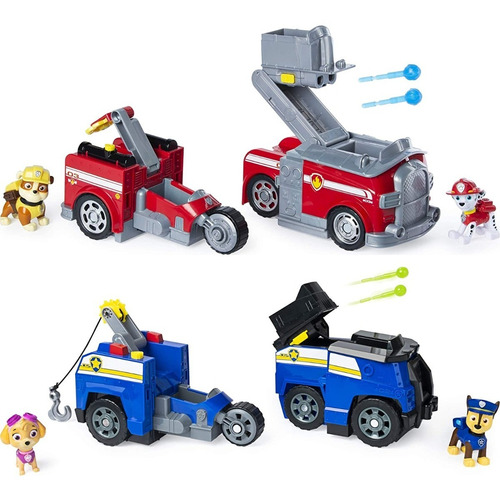  Paw Patrol Con Vehiculo Rubble Zuma Marshall Rocky O Chase