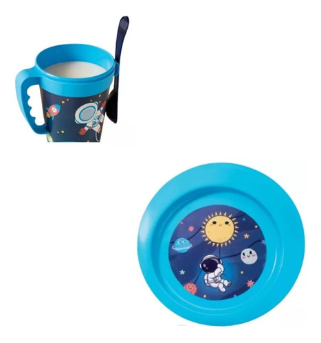 Universo Taza Desmontable Cuchara Plato Avon Poliverde Setx3