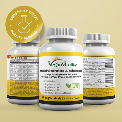 Multivitaminas Y Minerales Veganos Con Vitamina B12 De Alta