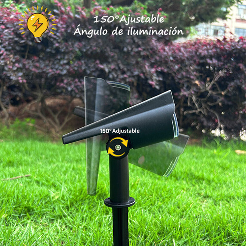 Foco Estaca Led Lámpara Solar Exterior Jardín 7 Colores