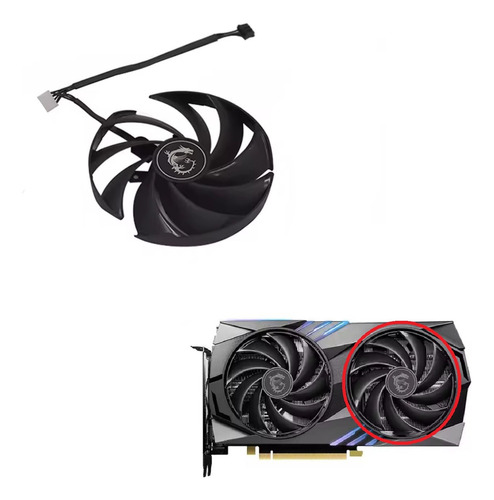 Cooler Para Placa Msi Rtx 4060 4060ti Gaming X 95mm Pld100 Lado B - Der Cable Empalme