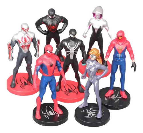 Spiderman Figuras Set X 7 Gashapones 9cm Yd-10