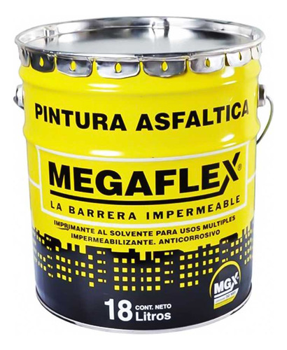 Pintura Asfáltica Solvente Megaflex Secado Rápido 18 Lts