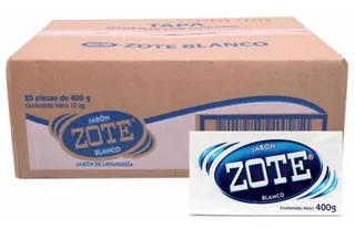Caja Jabón Zote Blanco 25 Piezas De 400g C/u