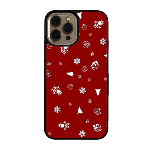 Funda Celular Navidad Navideña Figuras Fondo Rojo Santa Clau