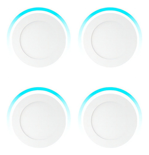 Panel Led Icon Downlight Slim 12w Luz Fría Pack De 4 Piezas Color Blanco