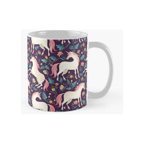 Taza Hermoso Patrón De Unicornios Calidad Premium