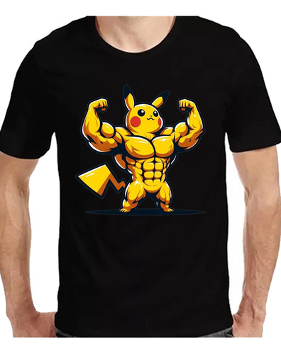 Remera Unisex Gimnasio Gym Pikachu Pokemon Personalizada