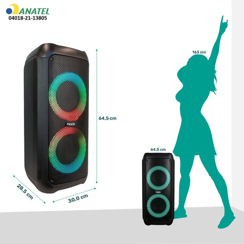 Caixa Amplificada Moob Bluetooth, Microfone, Usb E Rádio Fm